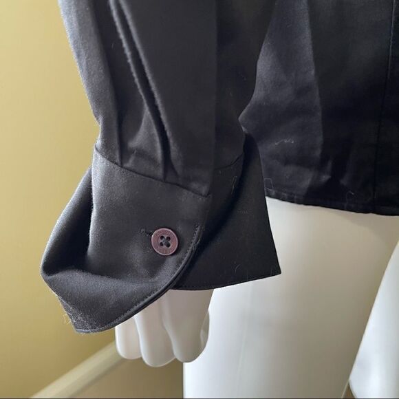 Antonio Milani Black Lace Front V-Neck Blouse - Picture 8 of 9